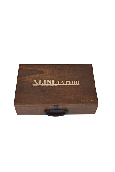 XLINETATTOO Büyük Boy Bölmeli Ahşap Retro Çanta - Tattoo Dövme Malzeme Çantası
