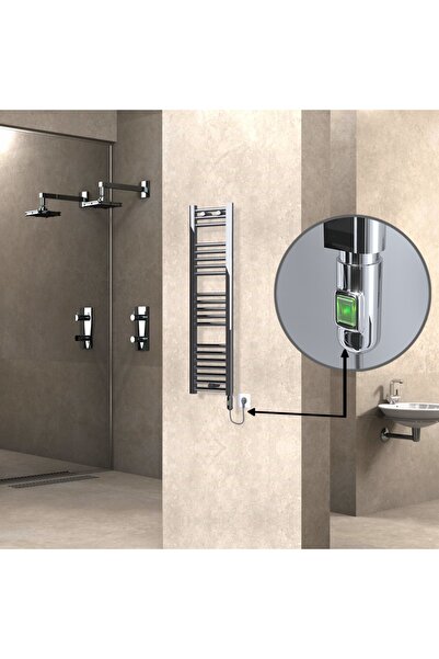 Haiti Elektrikli Havlupan 200 Watt 300x1100 Düz Krom (on/off Düğmeli)