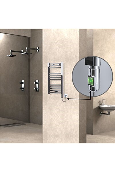Haiti Elektrikli Havlupan 200 Watt 400x700 Düz Krom (on/off Düğmeli)
