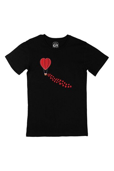 Cix Μαύρο T-Shirt με Καρδιά και Ιπτάμενο Μπαλόνι