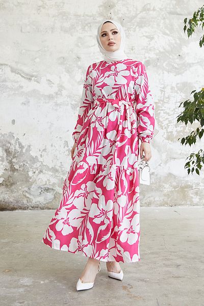 benguen Φόρεμα Hijab 431 Pattern - Φούξια