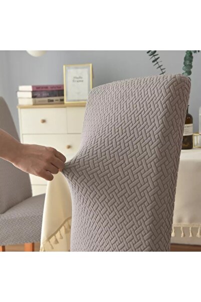 uzhanem Yüksek Kaliteli Sandalye Kılıfı ,lıkralı ,yıkanabılır 1 Adet Vizon Renk [ 4.numara ]