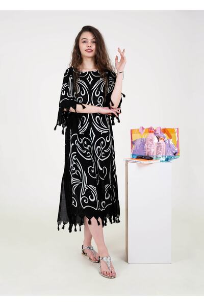 UnyTex Summer Trend Istanbul Patterned Kimono - Belted - Hand Print /Caftan /...