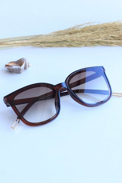 LOOKUP Unisex Sunglasses Uv400 Protection New Model Coffee Handle Rectangular Square Frame Vintage Style