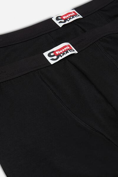 Kom 2'li Boxer Arsenal Düz Uzun Boy Pamuklu Likralı Erkek Boxer