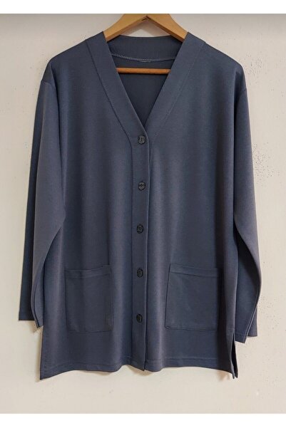 NACAR STORE Women's Gray Pocket Short Mother Combed Cardigan - Women's Pocket...