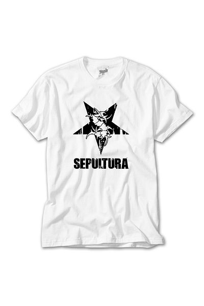 Z zepplin Tricou alb cu logo-ul Sepultura