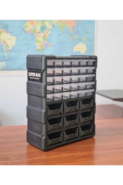 Superbag Monoblok Avadanlık ve Çekmece 39 Gözlü Seti Hobby Organizer Düzenley...