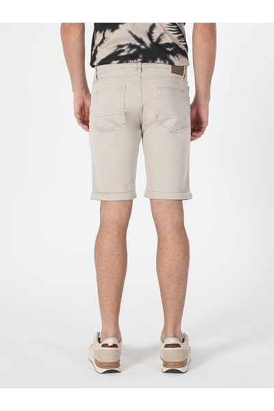 Colin's Regular Fit Regular Cut Mid Waist Beige Men's Shorts