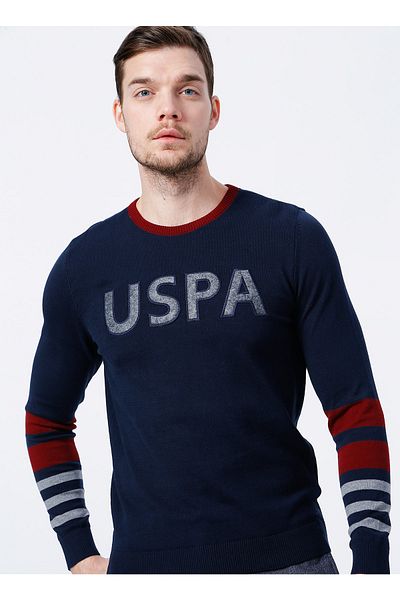U.S. Polo Assn. Ανδρικό πουλόβερ Belarus Crew Neck Standard Navy Blue