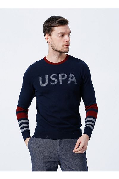 U.S. Polo Assn. Ανδρικό πουλόβερ Belarus Crew Neck Standard Navy Blue