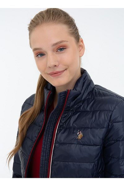 U.S. Polo Assn. Grace21k Zippered Long Sleeve Standard Fit Navy Blue Women's Coat