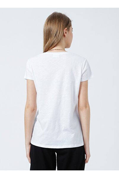 U.S. Polo Assn. Bean-ıy22 Crew Neck Standard Mold με στάμπα λευκό γυναικείο μπλουζάκι