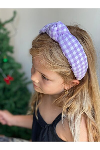 QUEEN AKSESUAR Νέα κορώνα με σφουγγάριστο κόμπο Mini Piti καρό γυναικεία κορώ...