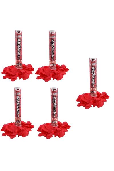 Happyland 5 Adet Sevgililer Günü Kırmızı Yapay Gül Yapraklı Konfeti Makinesi ...