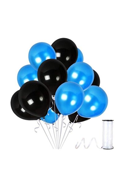 Happyland بالون بيرليسسينت معدني أسود-أزرق 30 قطعة
