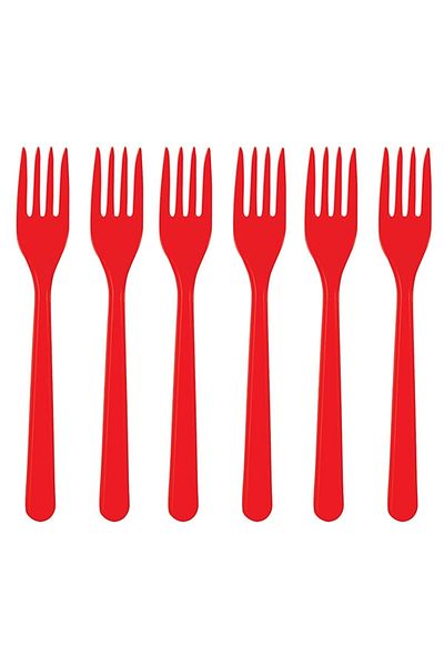 Happyland Valentine's Day Red Plastic 75 Pieces Fork