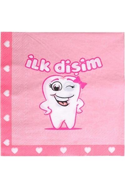 Happyland First Tooth Girl Napkin 40 Pieces 33x33 Cm