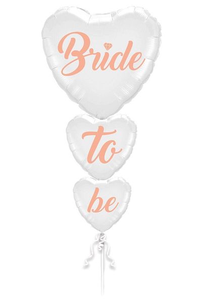 Happyland Bride To Be 3 Layer White Heart Foil Balloon 1 Piece
