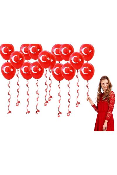 Happyland 23 Nisan Türk Bayraklı Balon 20 Adet