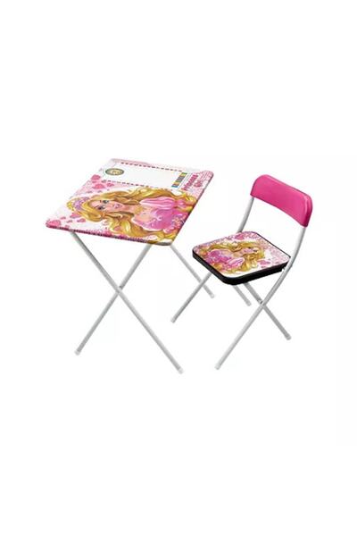 BİLGİ KİTABEVİ Çocuk Masa Sandalye Çalışma Seti Barbie Çalışma Masası