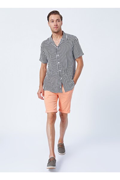 Fabrika Normal Bel Basic Turuncu Erkek Bermuda Şort Narsy