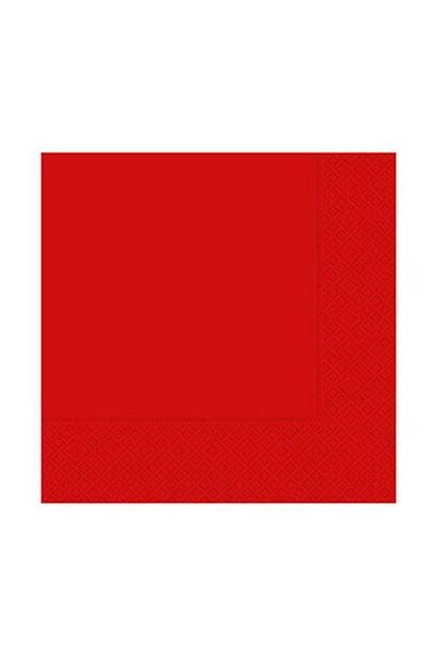 Happyland New Year 3 Plain Red Paper Napkins 20 Pieces 33 X33 Cm