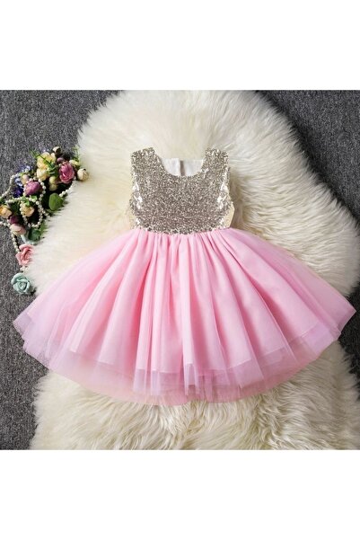 GNL BUTİK Pembe Kız Çocuk Elbise