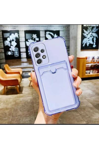 Galaxy A32 Şeffaf Kartlıklı Köşe Korumalı Silikon Kılıf