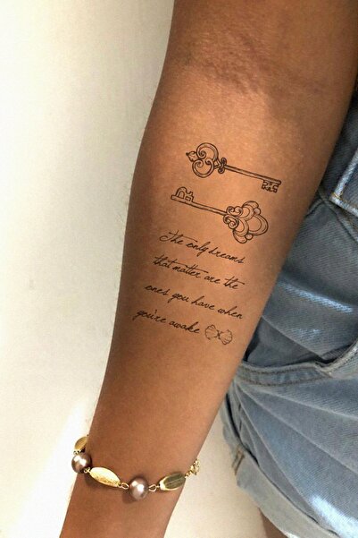 TAKIŞTIR Geçici Anahtar Ve Yazılı Mini Dövme Tattoo