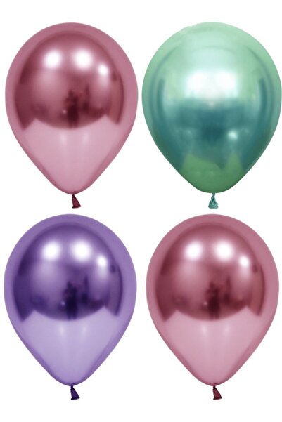 BEST PARTİ DOĞUM GÜNÜ PARTİ SÜSLERİ بالون كروم ذهبي-أخضر-وردي 10 قطع