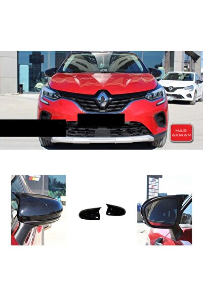 HasAkman Renault Captur Batman Yarasa Ayna Kapağı Piano Black 2020 2021 Uyumlu