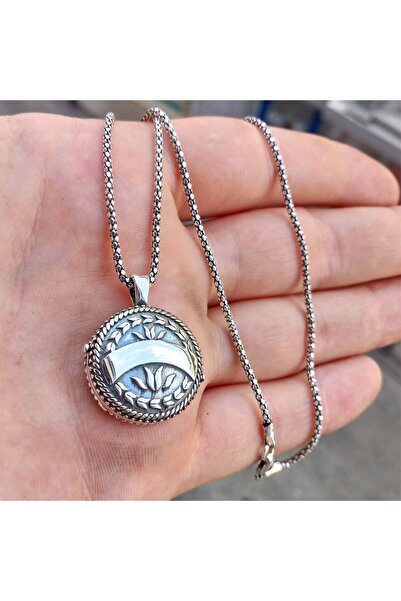 FKGÜMÜŞ Isim Yazılabilir Muska Kolye Ve 55 Cm Popcorn Zincir