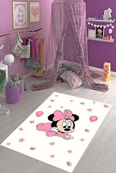 on the clouds Kelebek Fiyonklu Desenli Dijital Baskılı Kaymaz Taban Çocuk Oda...