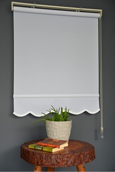 HLMSTOR Stor Perde Pl-01 Beyaz Renk Alüminyum Kasalı Etekli Veya Eteksiz