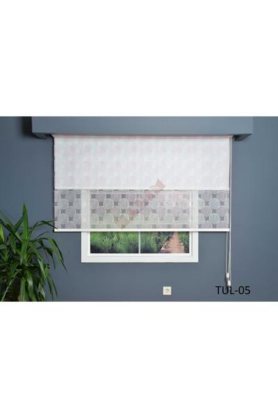 HLMSTOR Çift Mekanizmalı Tül Stor Perde Tul-05 Spiral Desen Alüminyum Kasalı ...