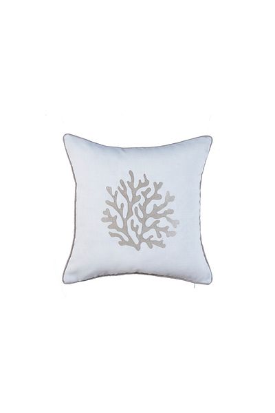caka home design Star Cover Bias Coral ( Ecru Floor / Stone Embroidery / 45x45 Cm )