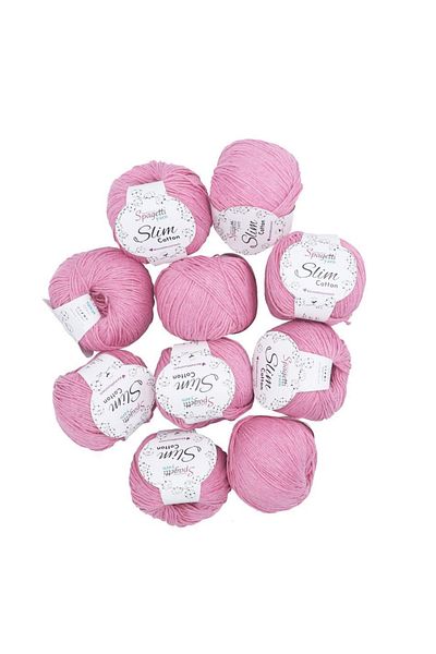 Spagettiyarn Slim Cotton 10 Pack Ροζ Πλεκτό Νήμα