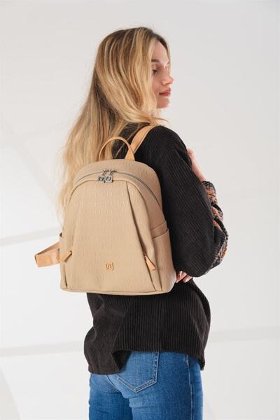 Just Polo Women's 9 Compartment Medium Size Mink Backpack