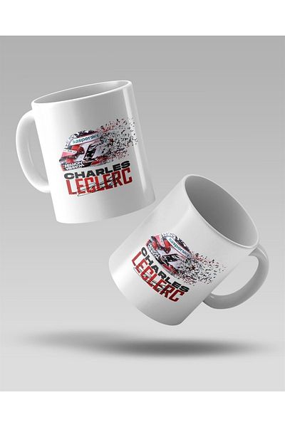 FANBOX SHOP Charles Leclerc Helmet Rfl Printed White Coffee Mug Cup