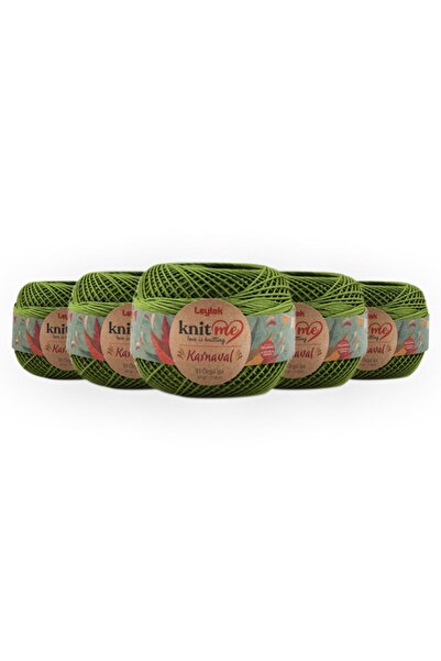 knitme كرنفال 50 جرام 5 عبوات من خيوط البوليستر القوية المقاومة للوبر والليون...