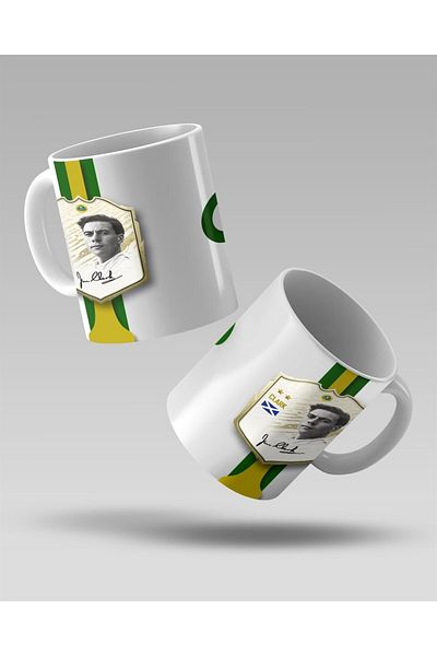 FANBOX SHOP كوب أبيض مطبوع من سلسلة جيم كلارك ليجند Rfl