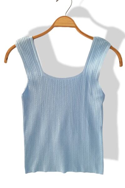 KYLE XM Жіночий світло-блакитний товстий боді з мерсеризованою стрічкою