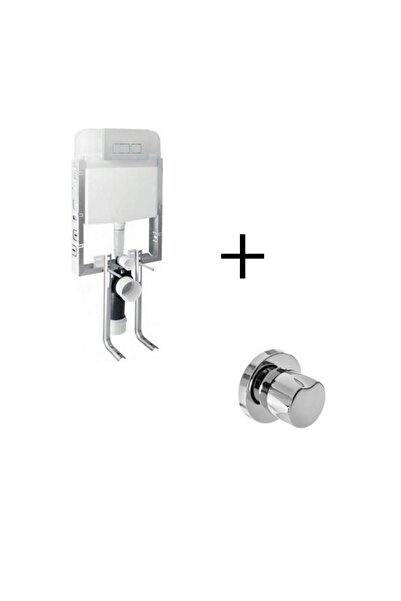 Turkuaz Ova Gömme Rezervuar Set +buton+vana Uyumlu