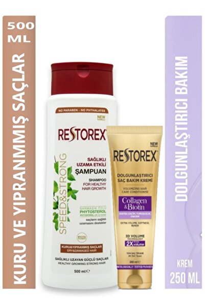 Restorex Collagen&biotin Saç Kremi 250 Ml+kuru Ve Yıpranmış Saçlar Için Şampu...