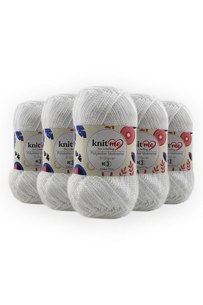 knitme Πολυεστέρας Macrame 100 Gr 5 Pack Πλεκτό Χέρι Σπάνιο Taka Yarn (801)