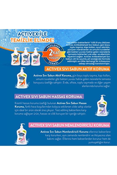 Activex Antibakteriyel Sıvı Sabun Hassas 1,5 lt