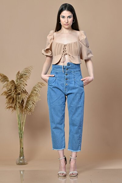 Fame Visok struk Ženske farmerke - Denim