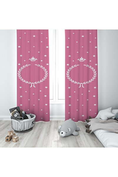 MODA Напълно различна бебешка и детска стая - розова завеса с фон Дева Bmfp-017