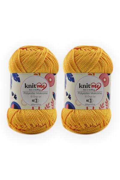 knitme Polyester Makrome 100 Gr 5'li Paket El Örgü Ipi Taka Yarn (807)